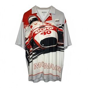 Reservoir Monaco Racing Graphic Button-Up Shirt – Size M